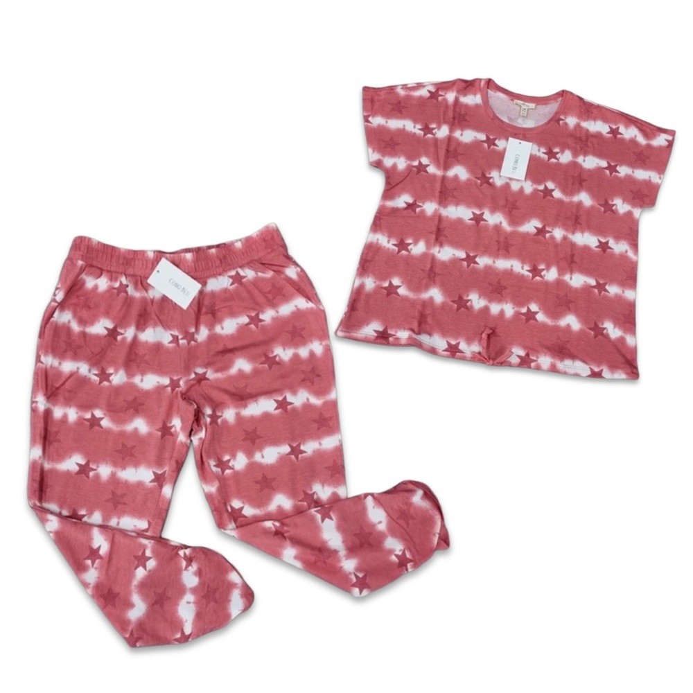 NWT Como Blu Peach Blossom Lounge Pant Set